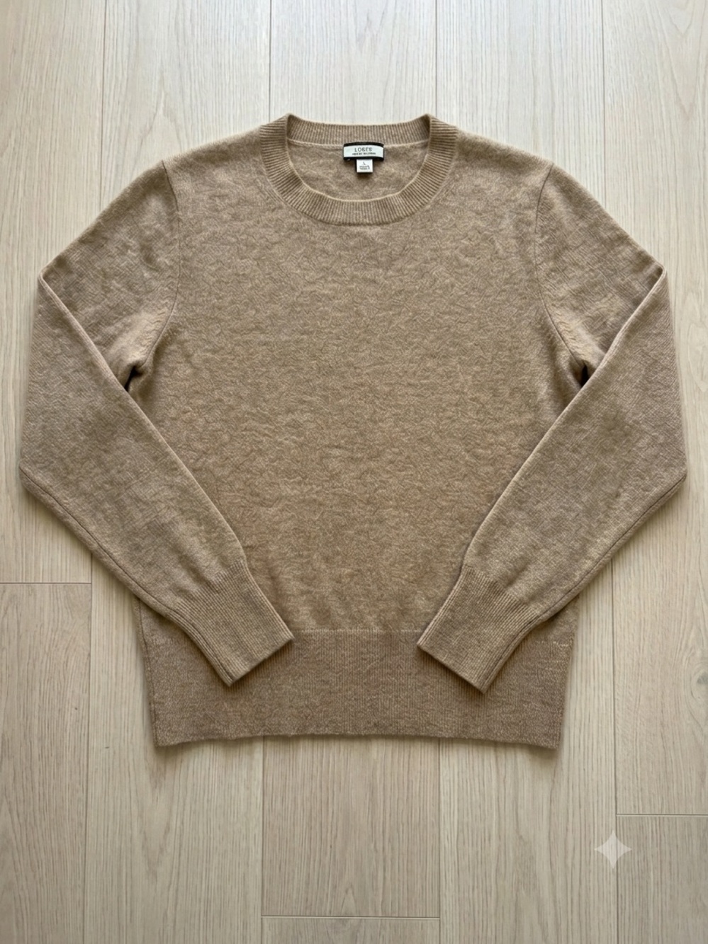 J.Crew 100% Cashmere Crewneck Sweater – Women’s Large – Camel Tan